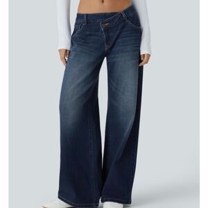 HALARA Dark Blue Flare Jeans size M tall